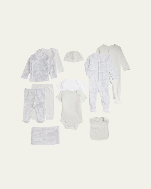 Boy's 11-Piece Interlock Cotton Gift Set, Size Newborn-9M